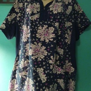 PREMIERE womens patterned short sleeve scrub top size 2X by healing hands.